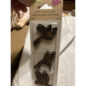 Birds crafters square laser cut kraft icons 6 piece New Package Sealed